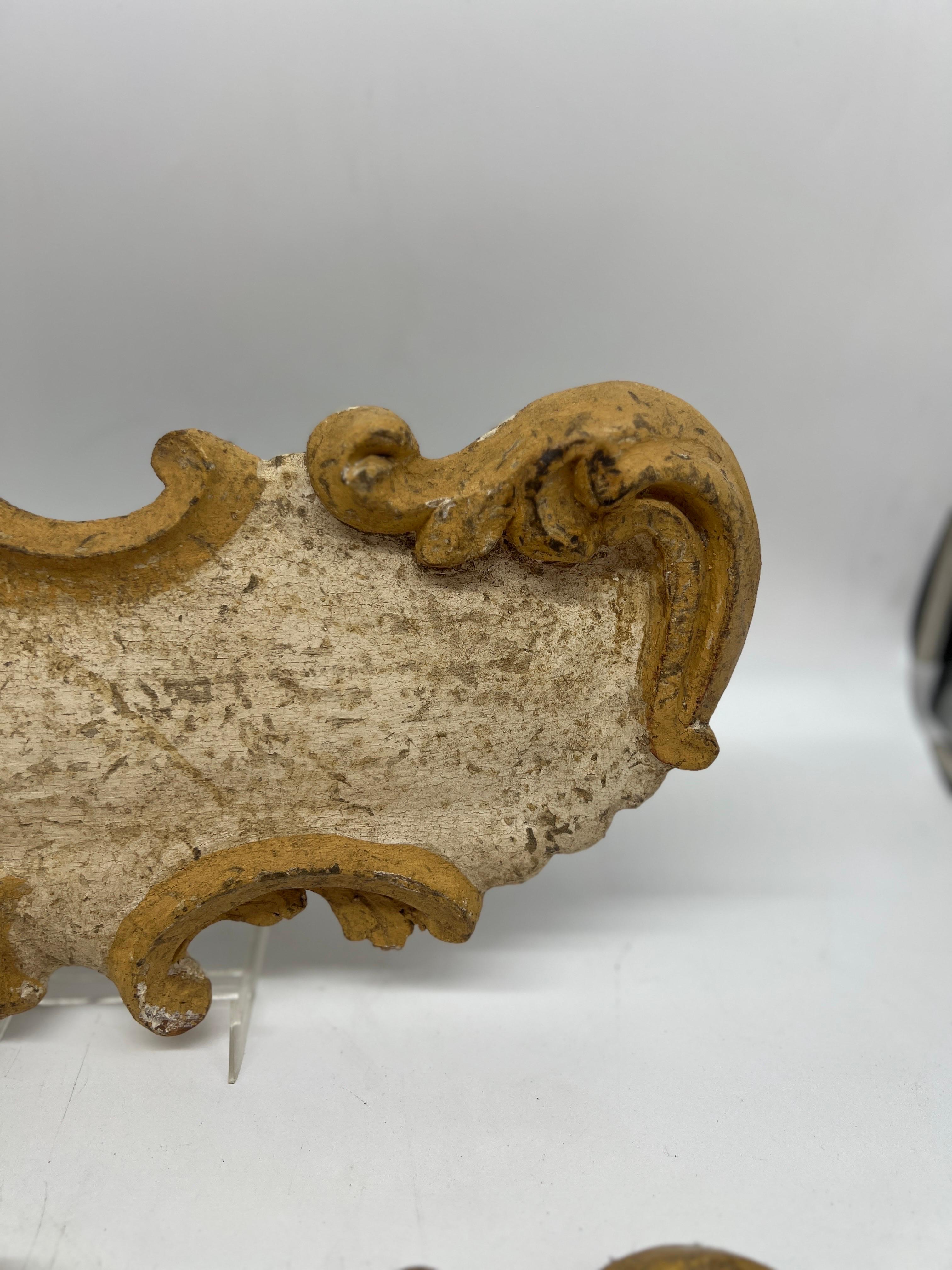 18th C. Pair, French Baroque Carved & Gilt Architectural Element - Wall Hanging For Sale 1