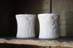 18th C Pair of Carved Marble Corbels Organic Decorative Architectural Elements