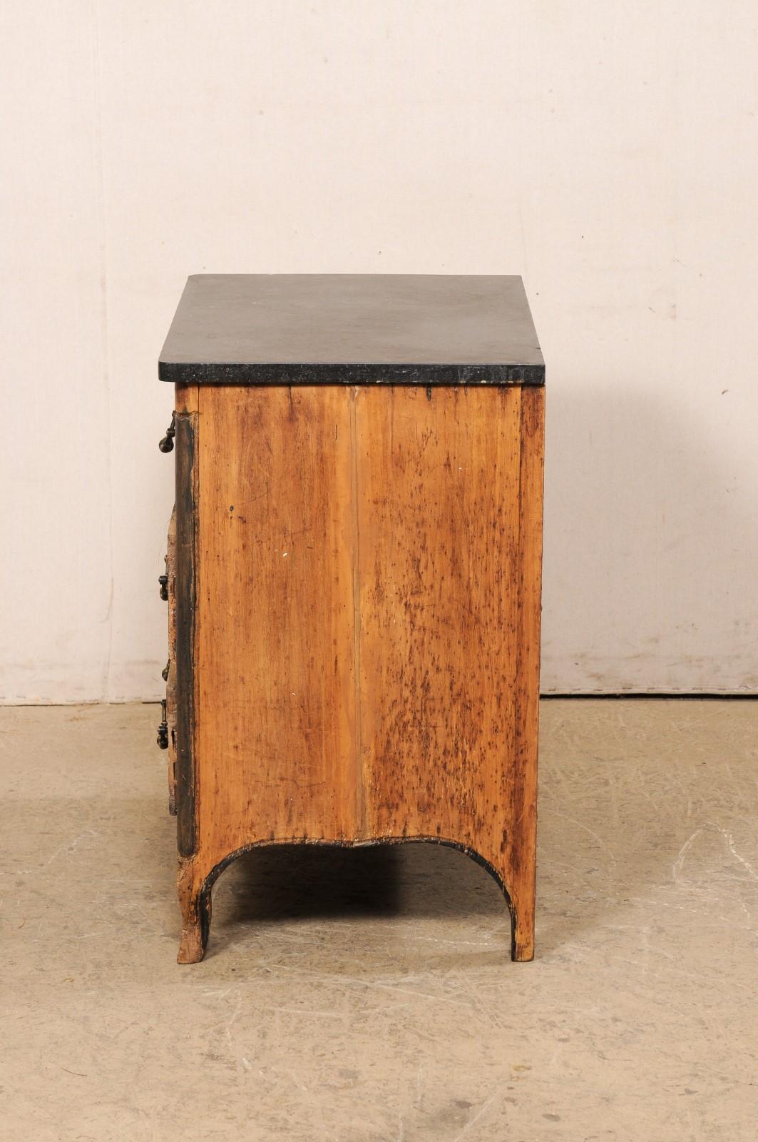 18th Century Petite-Sized French Chest with Its Original Black Marble Top For Sale 4