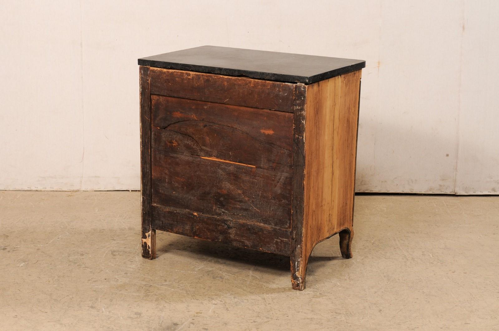 18th Century Petite-Sized French Chest with Its Original Black Marble Top For Sale 1