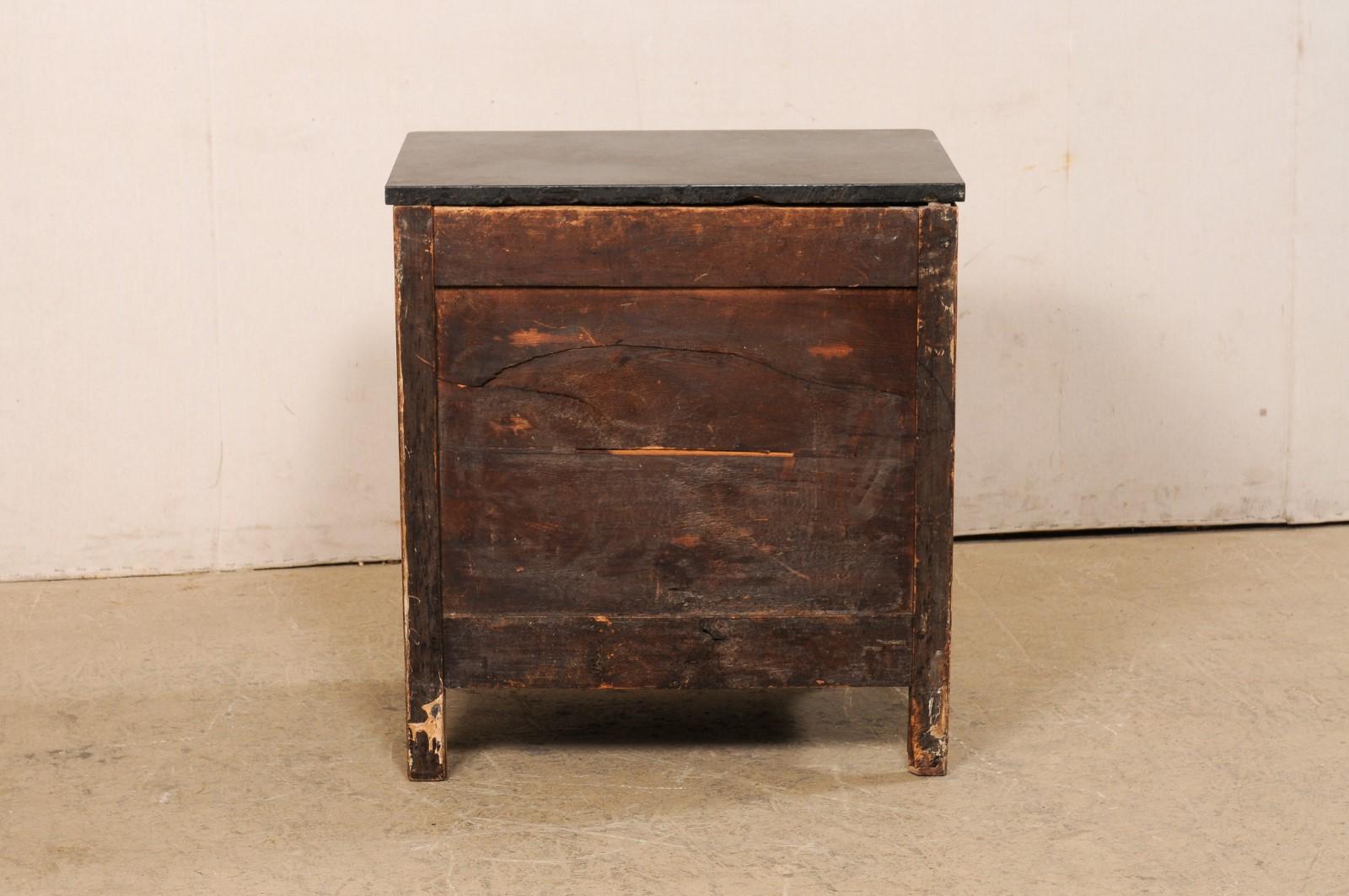 18th Century Petite-Sized French Chest with Its Original Black Marble Top For Sale 2