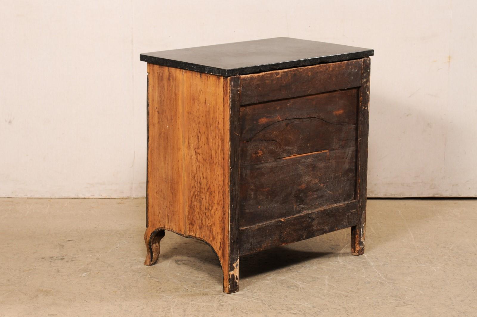 18th Century Petite-Sized French Chest with Its Original Black Marble Top For Sale 3