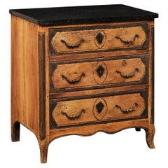 18th Century Petite-Sized French Chest with Its Original Black Marble Top