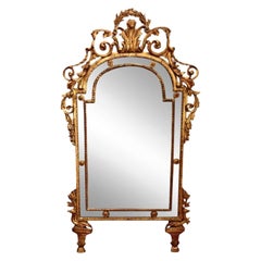18th C Piedmont Rococo Paraclose Gilt Mirror with Mercury Glass