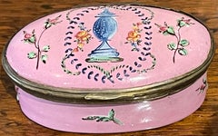 18th C Pink Battersea-Bilston Mourning Box, Ex-Collection of h.r.h Princess Roya