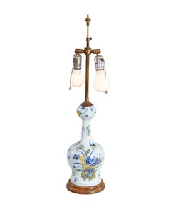 18th c. Polychrome Delft Vase now as Table Lamp