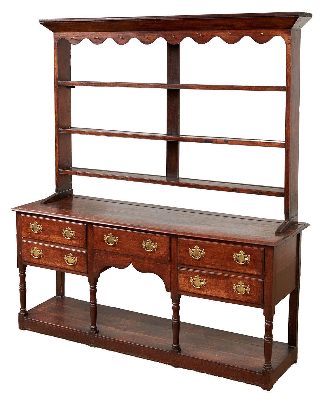 Country 18th c. Potboard Dresser and Rack For Sale