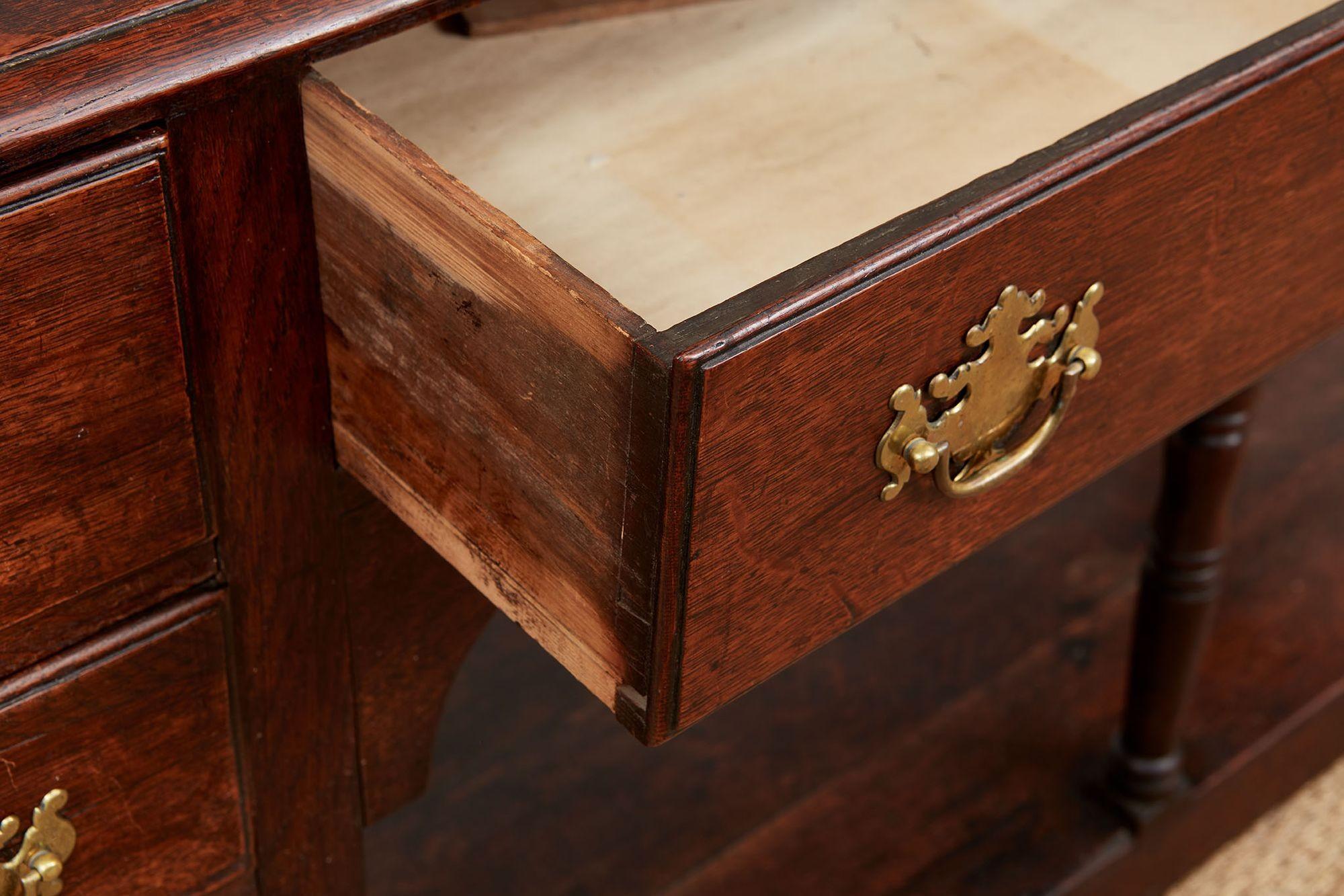 Oak 18th c. Potboard Dresser Base For Sale