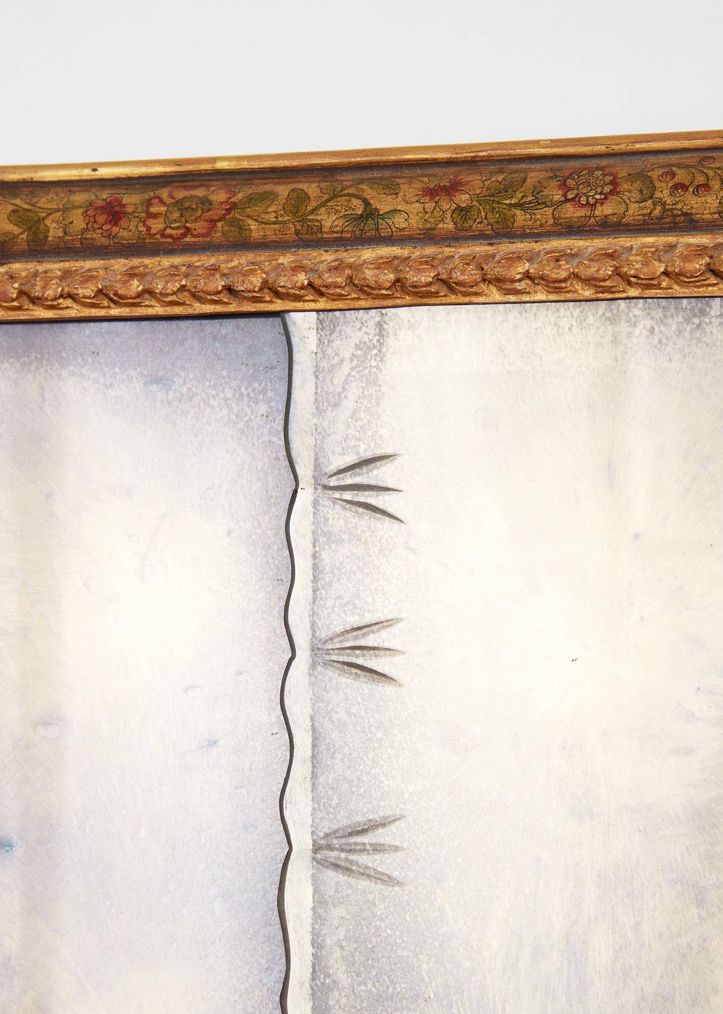 18th c. Queen Anne Cushion-Molded Chinoiserie Overmantel Mirror In Good Condition For Sale In Greenwich, CT