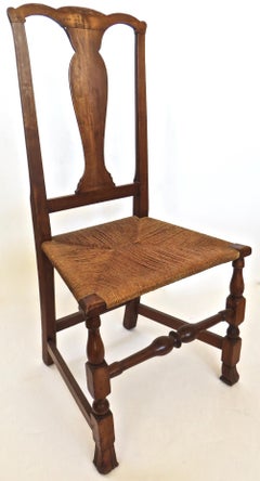18th Century Queen Anne Rush Seated Chair, New England