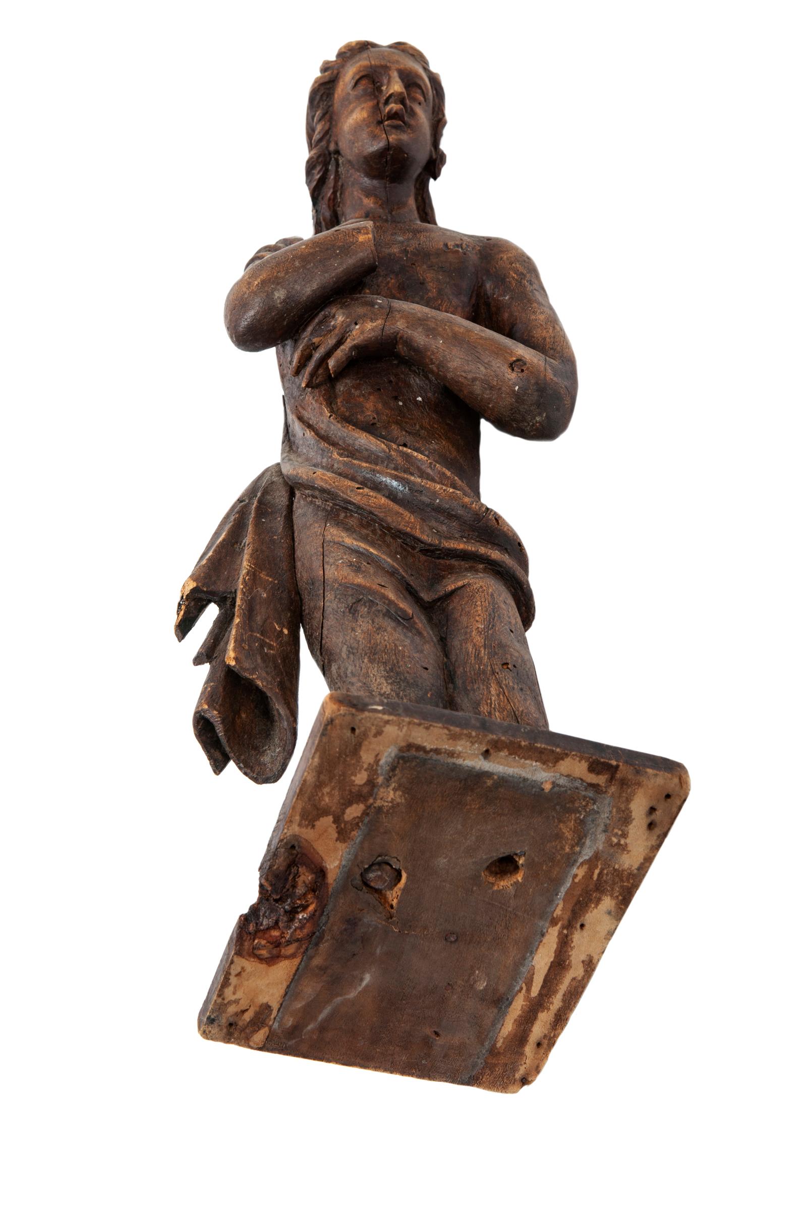 A.C.I.C. Rare Wood Female Carving Artifact Bon état - En vente à Malibu, CA