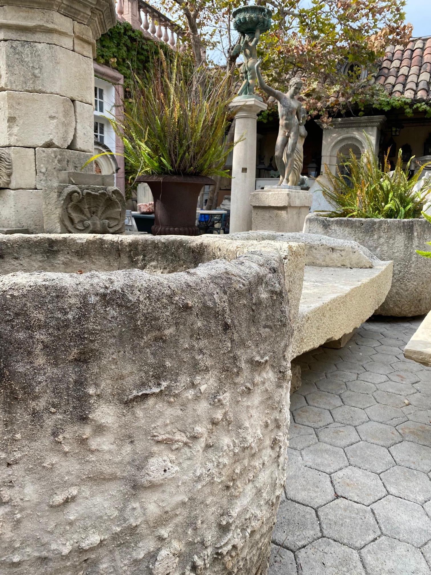 round stone water feature