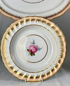 18th C Royal Crown Derby Porcelain Set Prince of Wales Roses Hand Painted