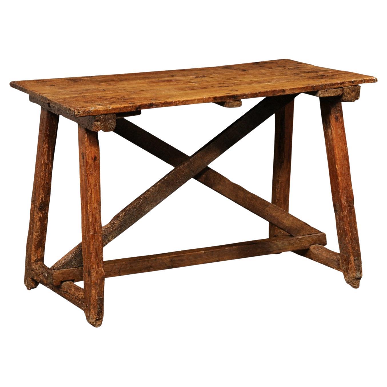 18th C. Rustic Spanish Table or Small Desk
