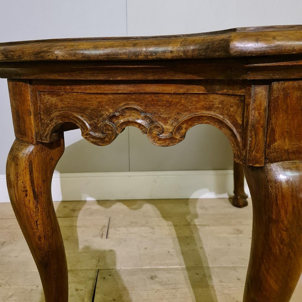 18th C Serpentine Front Walnut Console Table 1