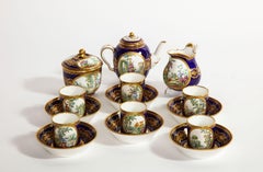 18th Century Sèvres Porcelain Complete Tea Set, with Painters and Guilders Mark