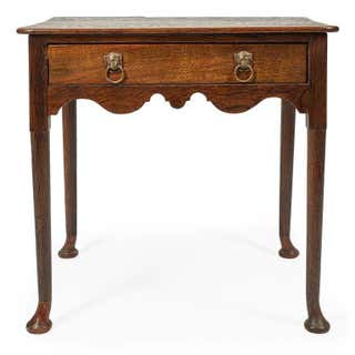 Graceful Table with Pyrographic Decoration For Sale at 1stDibs