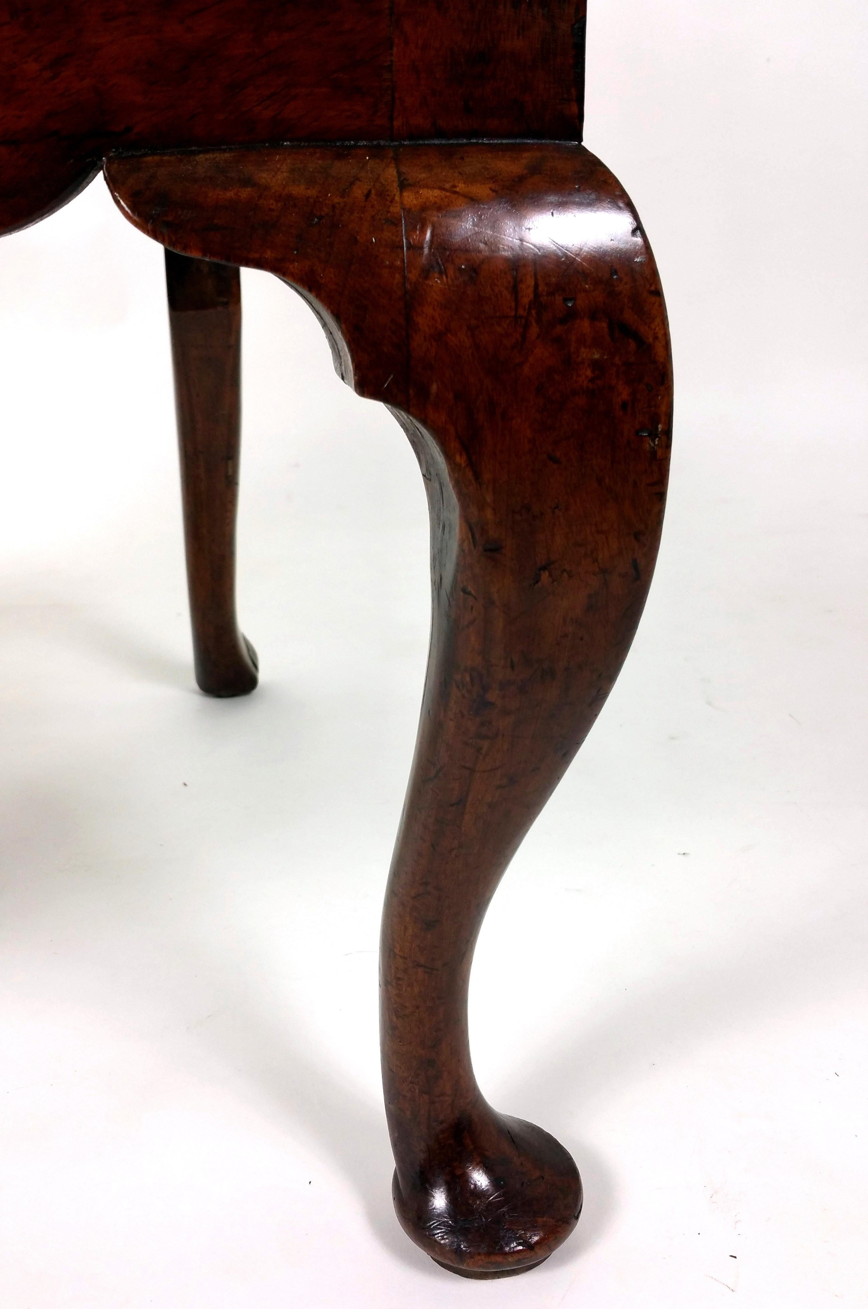 English 18th Century Solid Walnut Splat Back Elbow Chair