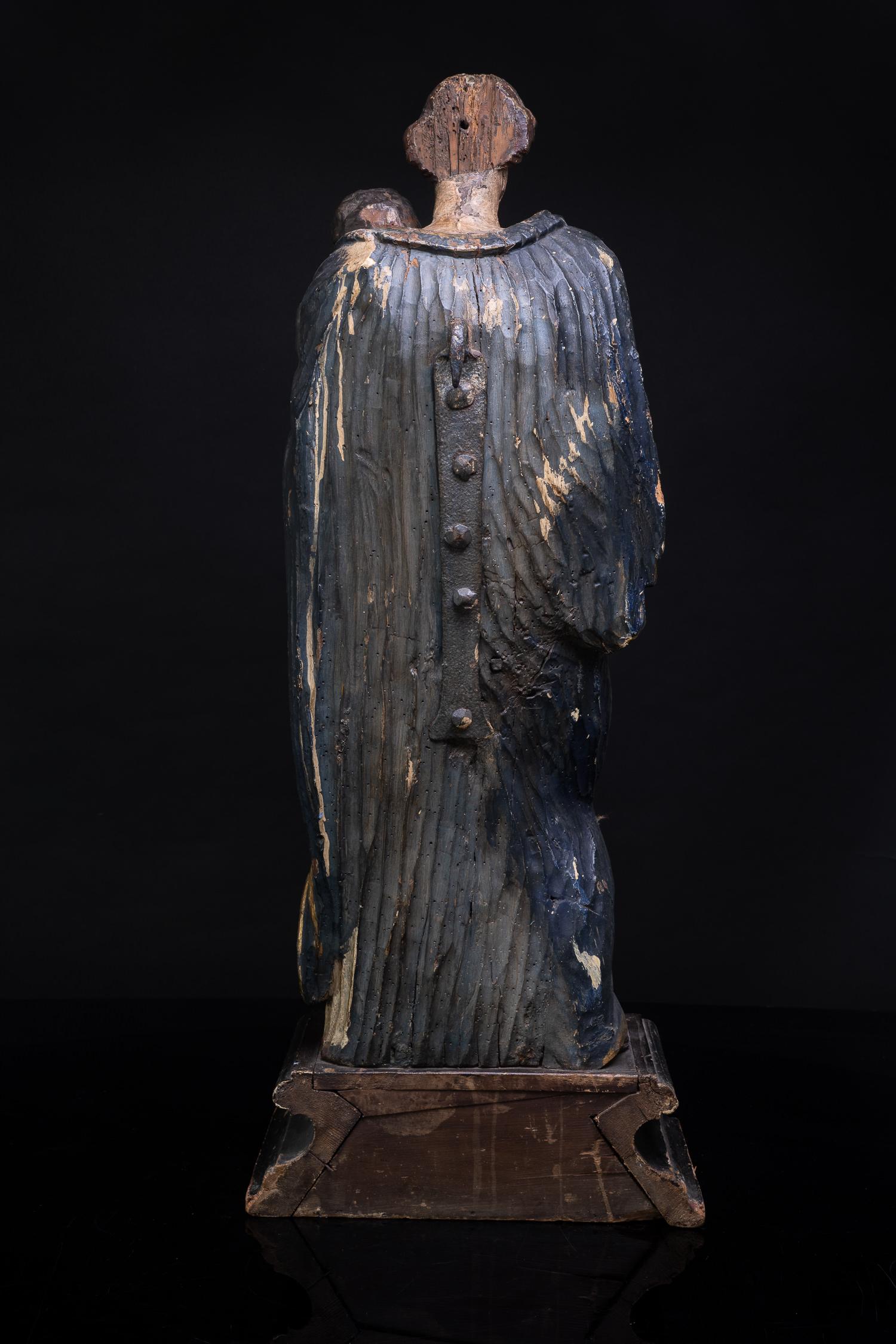 XVIIIe siècle et antérieur 18ème siècle, France du Sud, Madone et enfant, bois sculpté et polychrome en vente