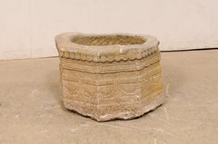 18th C. Spanish hand carved Stone Well-Head Cover 'Great for a Garden Planter'