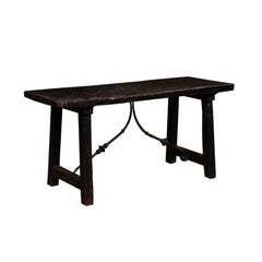 18th C. Spanish Rustic Iron Stretcher Table