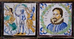 Spanische Fliese Wand Don Quijote Keramik Hand gemalt Narrative Folk Art