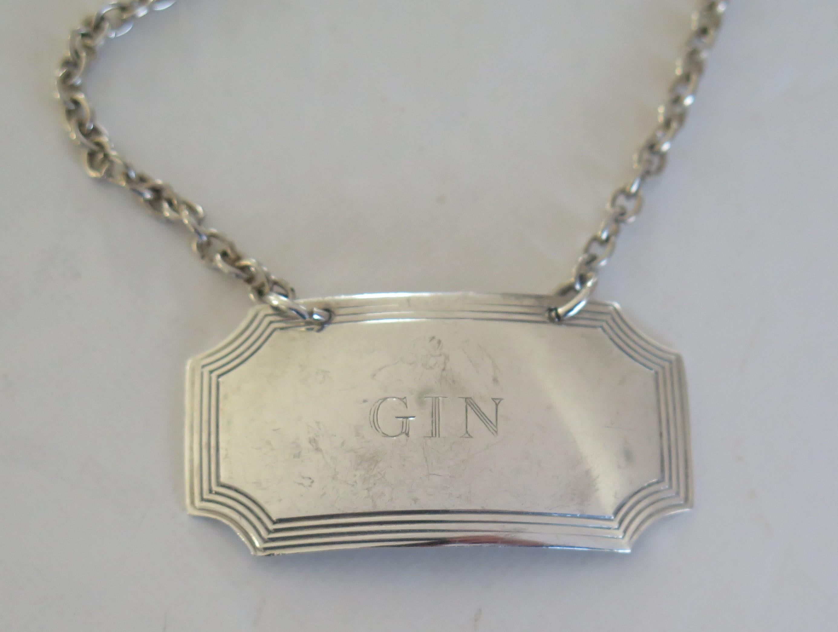 George III Sterling Silver Wine Label 