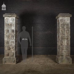 18th Century Stone Block Driveway Gate Posts Piers