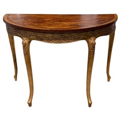 Table console en acajou et bois doré de style géorgien A.I.C. du 18e C.