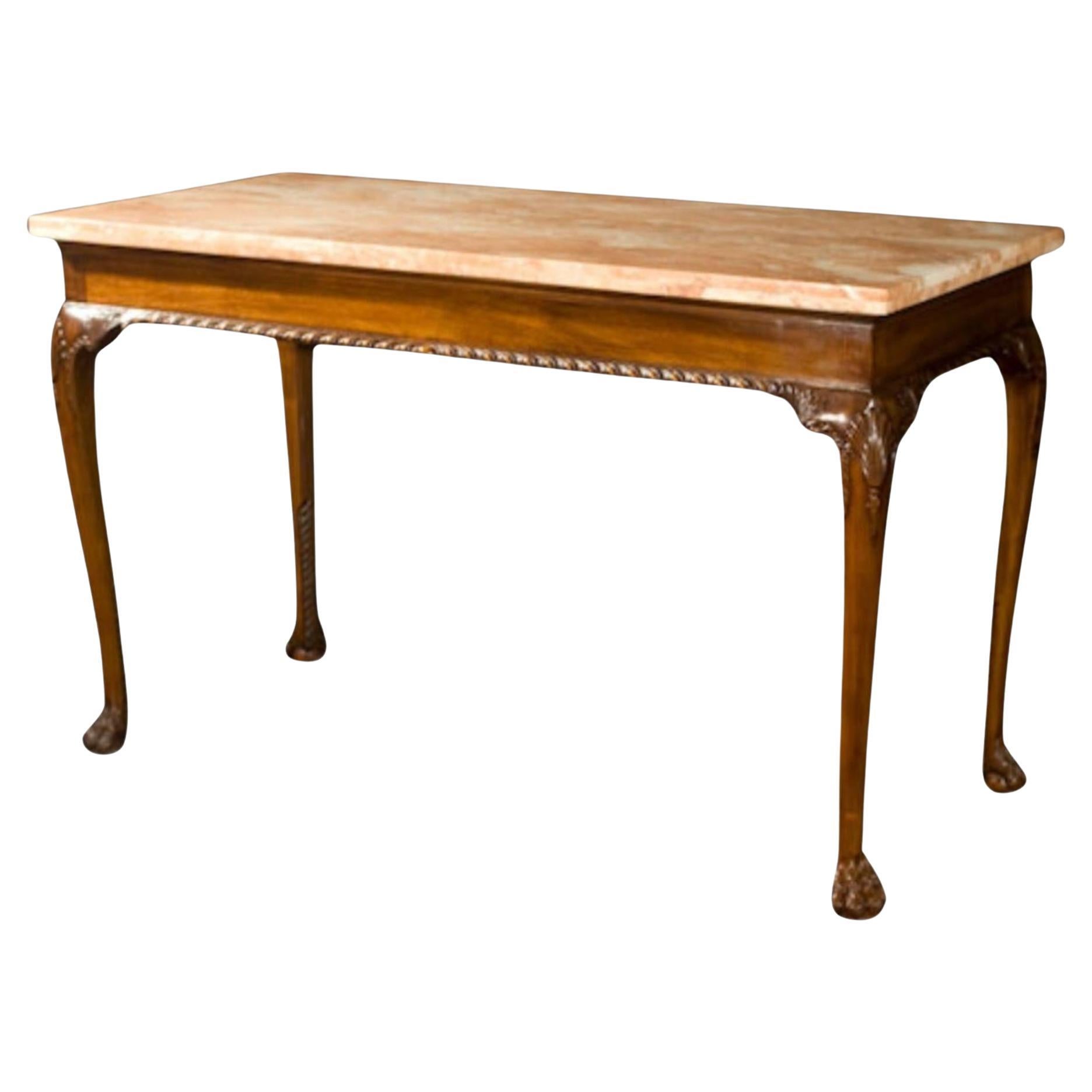 18th C Style Burton-Ching Regency Style Marble Top Console Table
