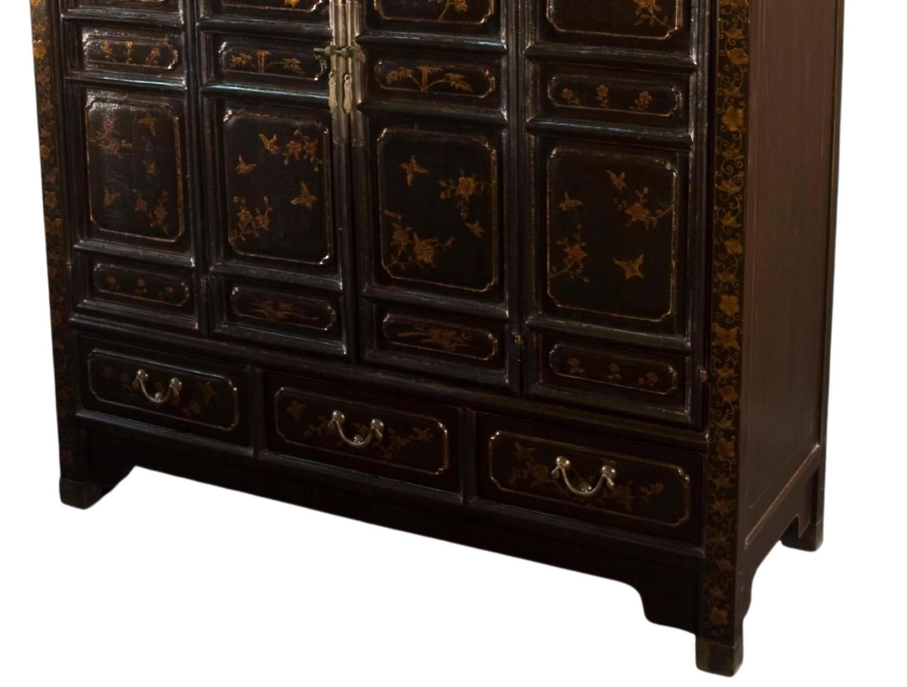 American 18th C Style Chinese Ming Chinoiserie Cabinet by Burton-Ching For Sale