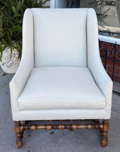 18th C Style Dennis & Leen Wingback Arm Chair W Nancy Corzine Upholstery 1 of 2