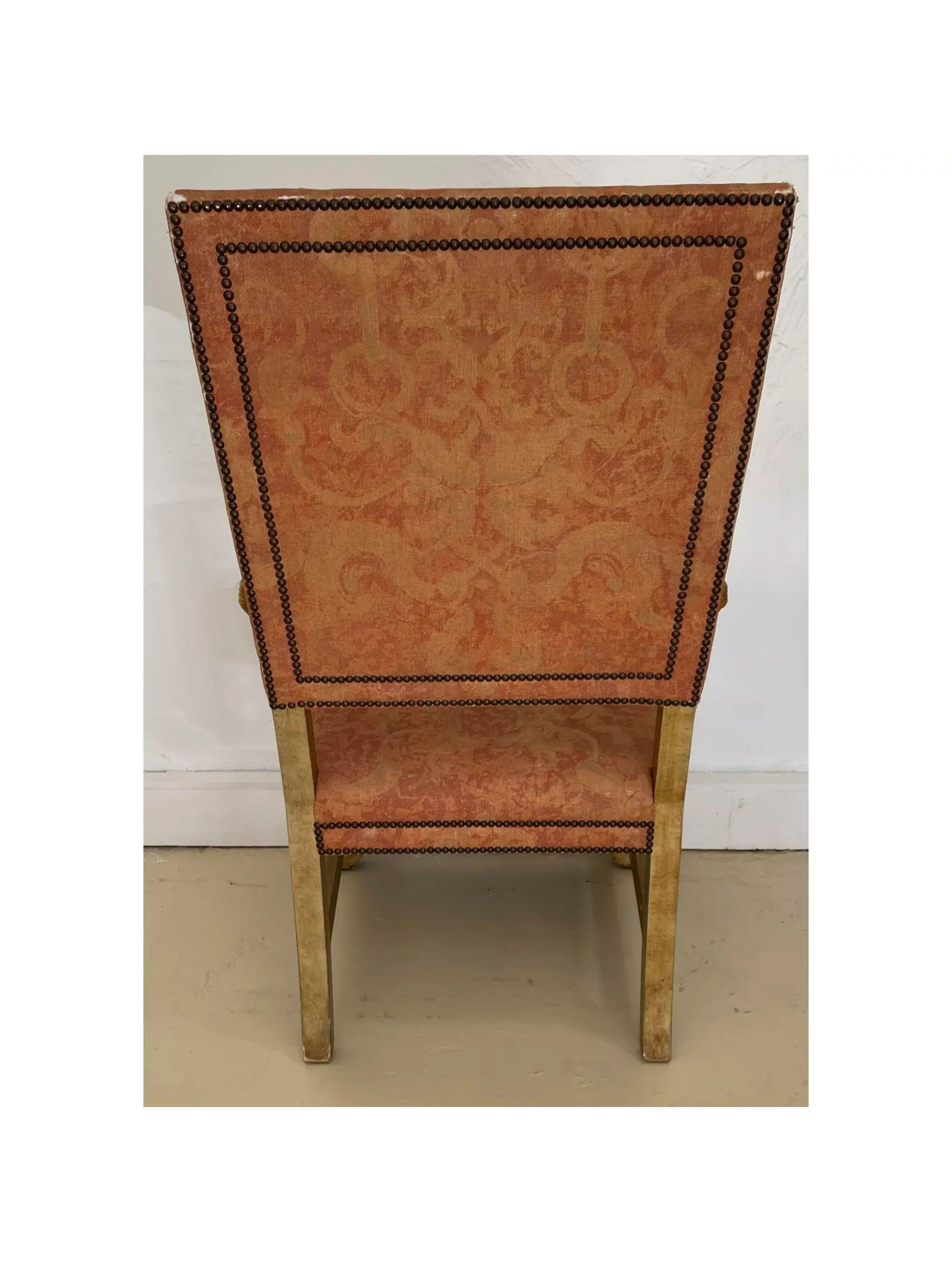 18th Century Style Ebanista Spanish Colonial Giltwood Throne Chair In Good Condition In LOS ANGELES, CA