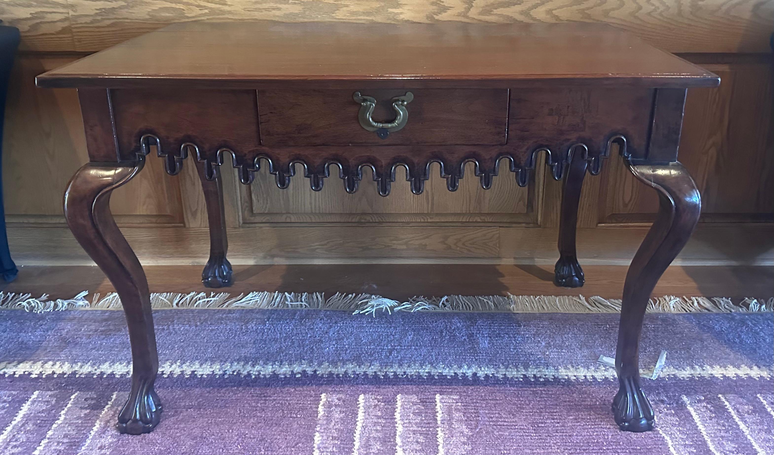 18th C Style Gregorius Pineo French Country Console Table Desk In Good Condition For Sale In LOS ANGELES, CA