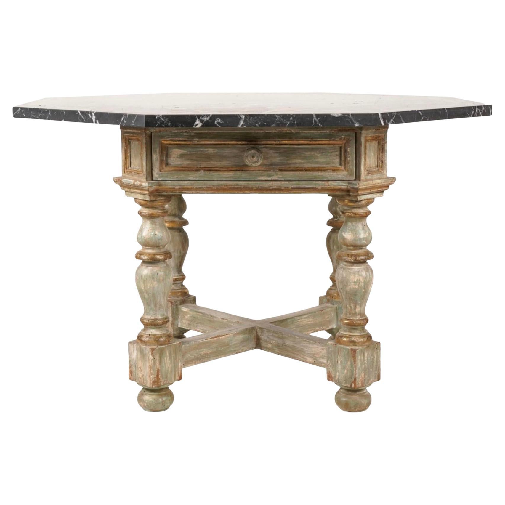 18th C Style Hendrix Allardyce Marble Top Italian Table
