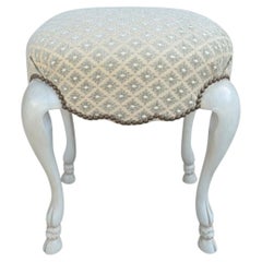 18. C Stil Hoof Foot Pouf Fußhocker Ottoman W Cut Velvet