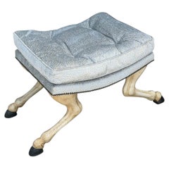 18th C Style Horse Leg & Hoof Vanity Stool or Bench by Randy Esada Designs
