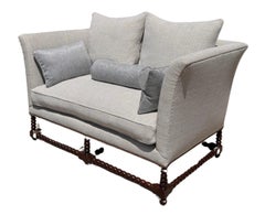 18th C Style Italian Walnut Down Sofa Settee by Randy Esada Designs