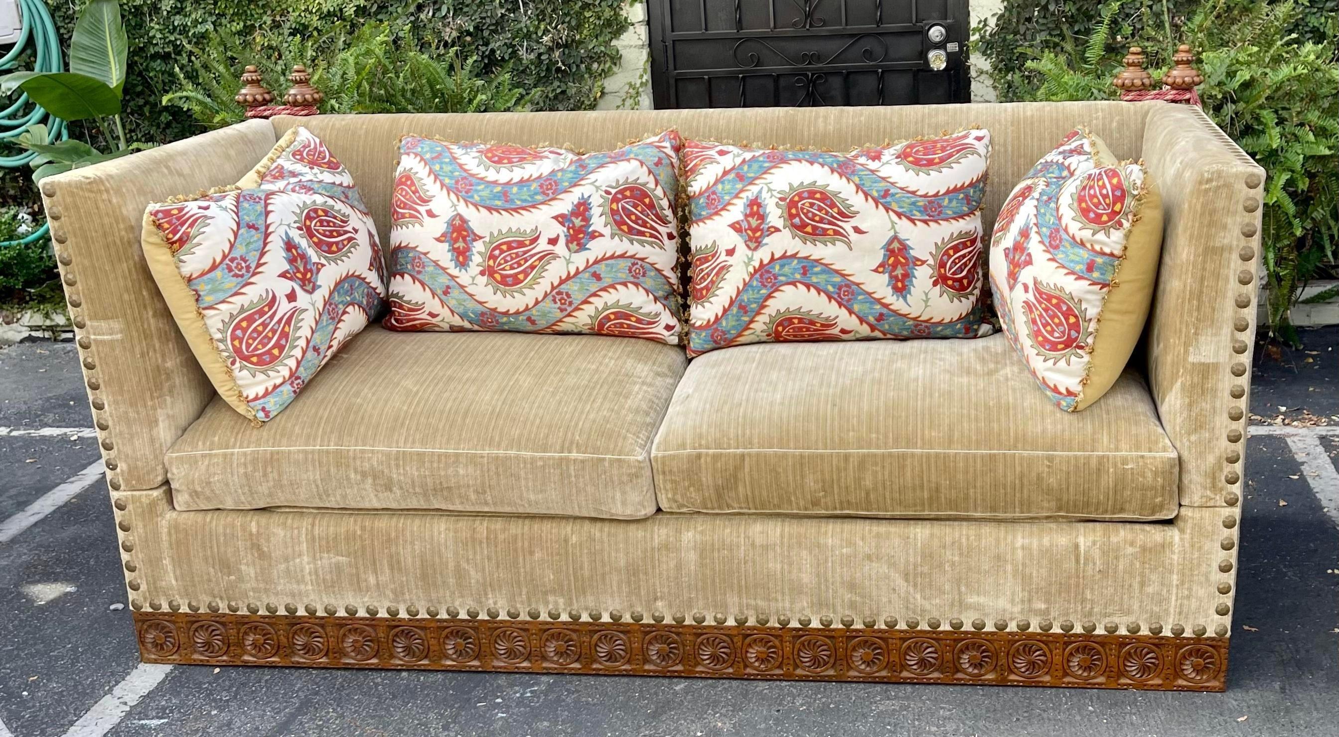 18th century Style Knole Style Down Sofa Settee With Custom Pillows by Cache.
