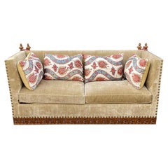 18th Century Style Knole Style Down Sofa Settee with Custom Pillows by Cache