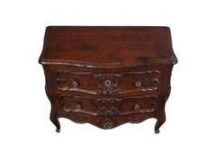 18th C Style Louis XV Mahogany Two Drawer Nightstand