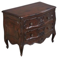 18th C Style Louis XV Mahogany Two Drawer Nightstand