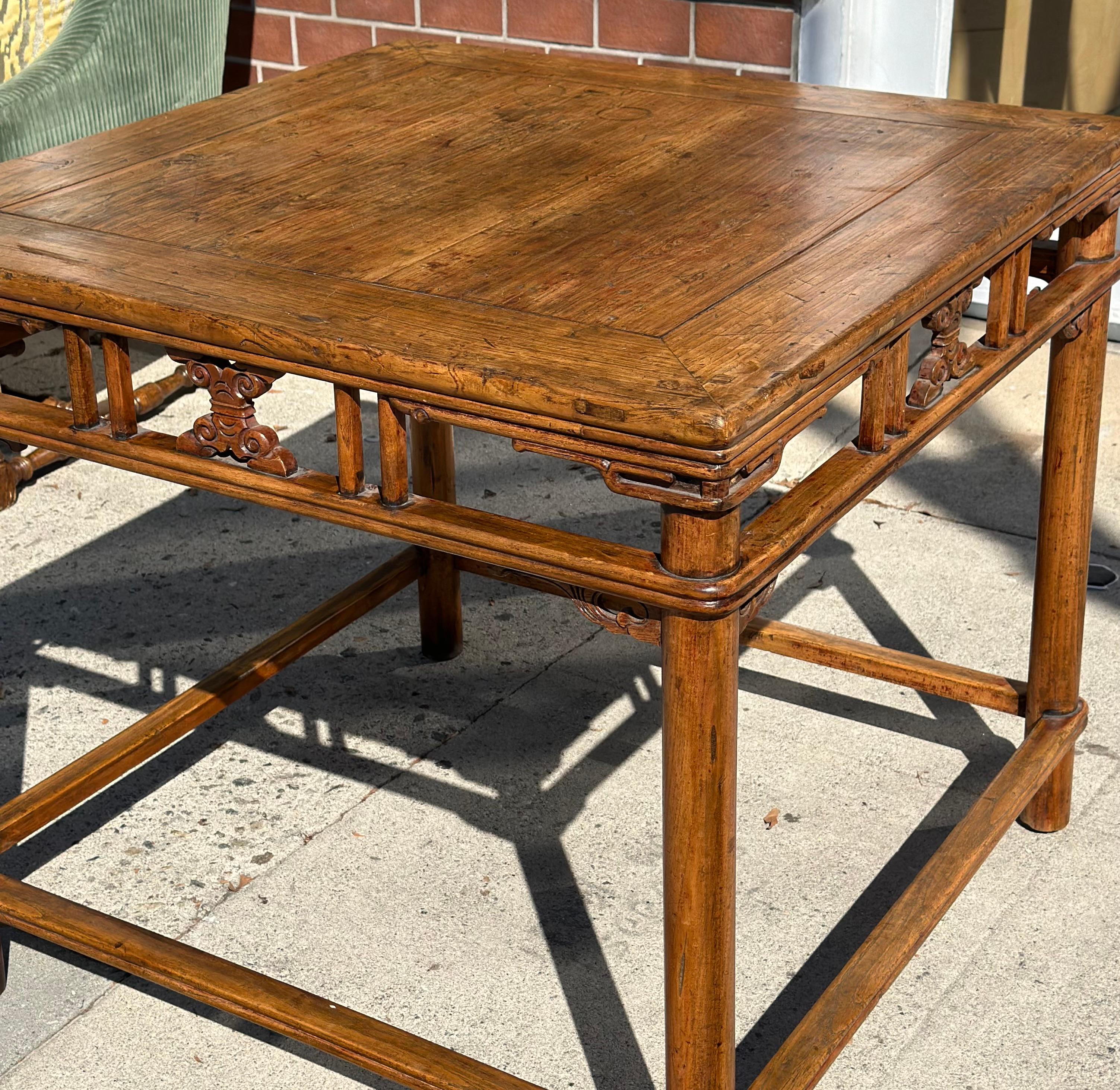 18th C Style Ming Chinese Bamboo Center Table by Burton-Ching In Good Condition For Sale In LOS ANGELES, CA