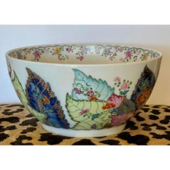 18th Century Style Mottahedeh Tobacco Leaf Serving Bowl