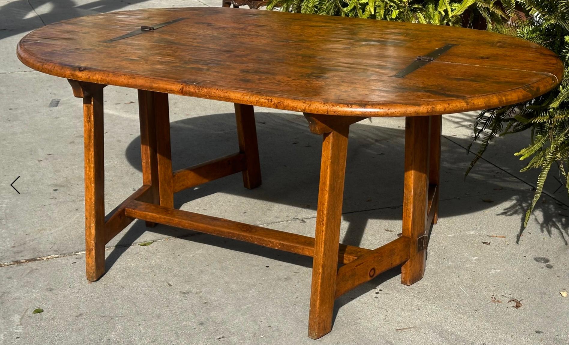 Fruitwood 18th C Style Paul Ferrante Gate Leg Console Dining Table