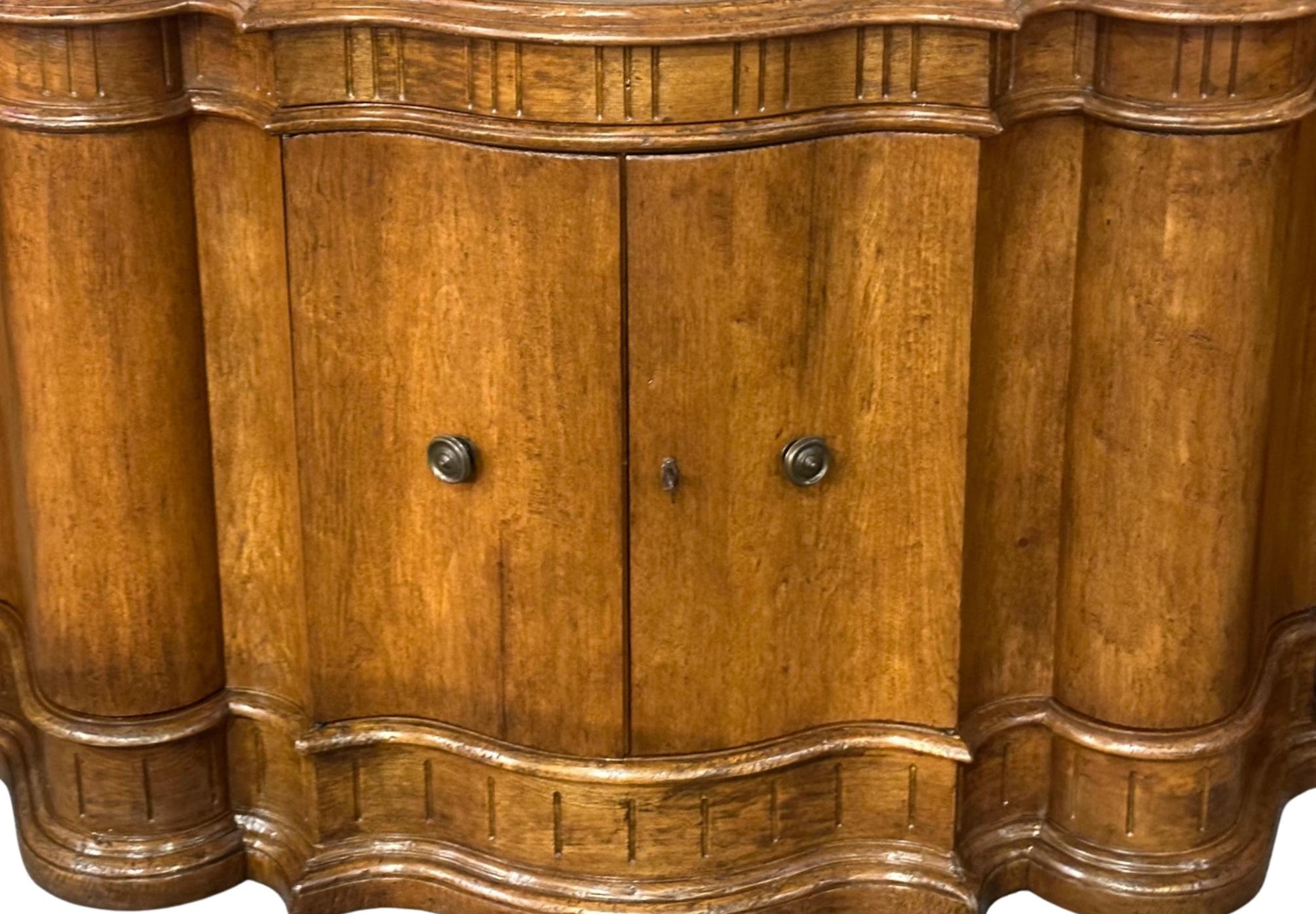 Rustic 18th C Style Quatrain for Dessin Fournir Denali Italian Fruitwood Sideboard Cred For Sale
