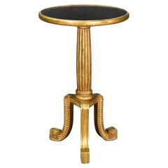 18th C Style Quatrain for Dessin Fournir Regency Giltwood Pedestal Side Table