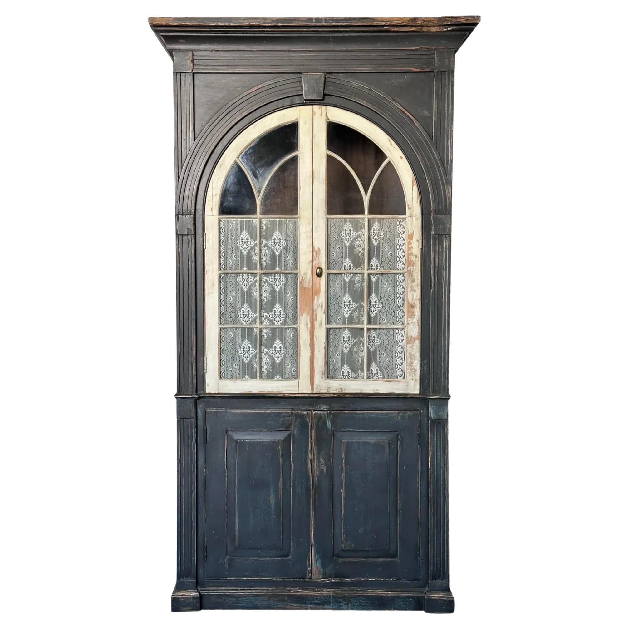 18th C Style Richard Mulligan American Country Armoire Linen Press Cabinet For Sale