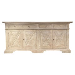 18th C Style Tuscan Italian Old Chestnut Credenza with Dolomiti brushed finish