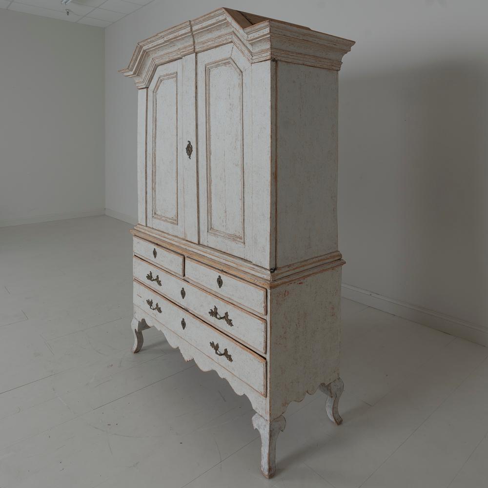 18th Century and Earlier 18th Century Swedish Baroque Period Linen Press Cabinet